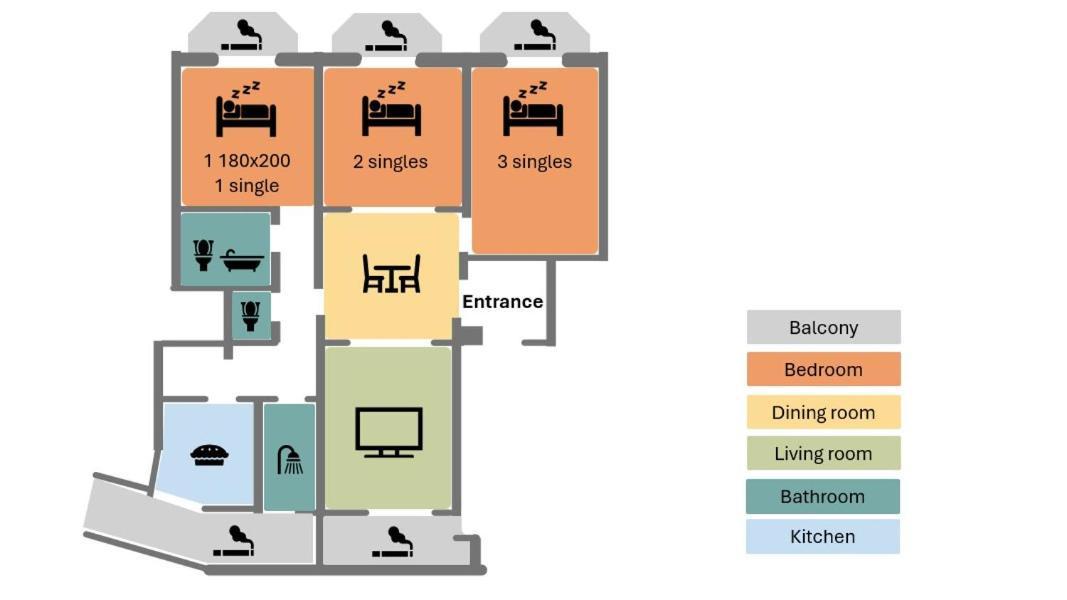 Spacious 3Br, 2Bt With 5 Balconies บูคาเรสต์ ภายนอก รูปภาพ